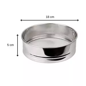 103247-Mehlsieb fein 2-in-1 zum Sieben und Waschen mit einem 18 cm Durchmesser aus Edelstahl - Maße