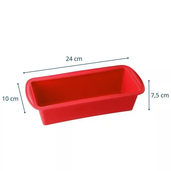 103027-Silikon Kastenform 24 cm aus Silikon und von -40 bis 230 Grad Celsius verwendbar - Maße