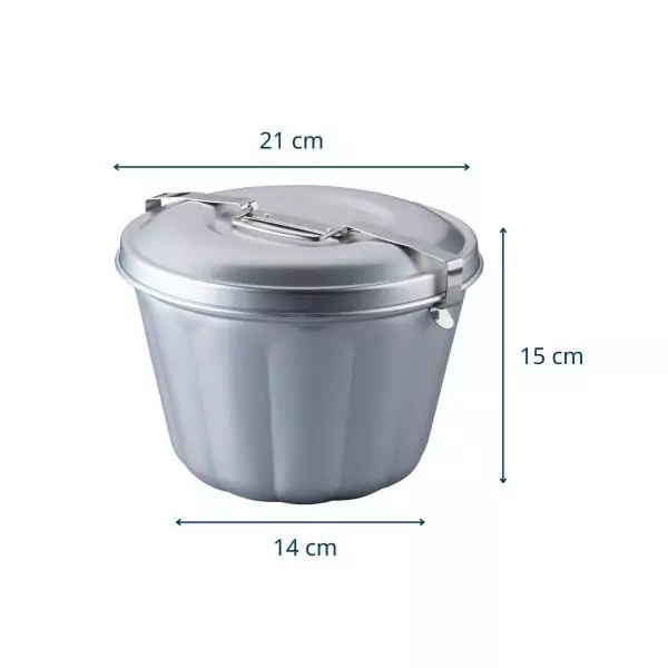 103031-Wasserbadform 2500 ml aus Aluminium und bis 230 Grad Celsius hitzebeständig im Backofen - Maße