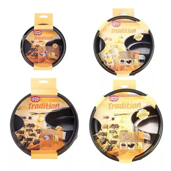 103002-Edelstahl Springformen Set bestehend aus 4 Stück Springformen 18, 24, 26 und 28 cm - Verpackung