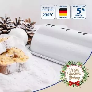 103003-Christstollenform 31 cm in weiß und mit Anti-Haftbeschichtung - Angaben 2