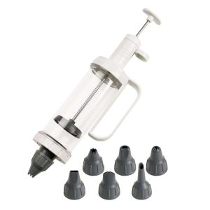 103040-Einhand-Garnierspritze mit 6 Tüllen zum Dekorieren & Verzieren