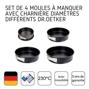 103002-Edelstahl Springformen Set bestehend aus 4 Stück Springformen 18, 24, 26 und 28 cm - Angaben
