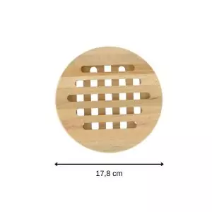 103211-Runder Pfannenuntersetzer aus Holz in der Form rund mit den Maßen Ø 17,8 cm - Maße