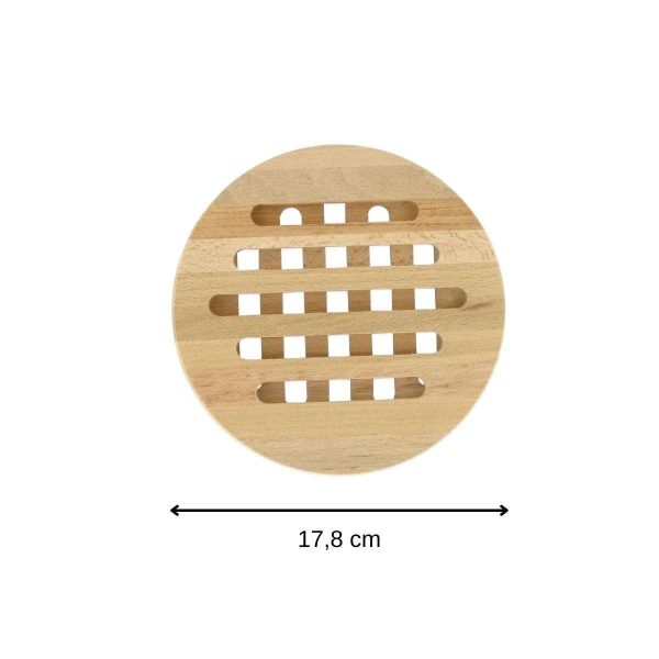 103211-Runder Pfannenuntersetzer aus Holz in der Form rund mit den Maßen Ø 17,8 cm - Maße
