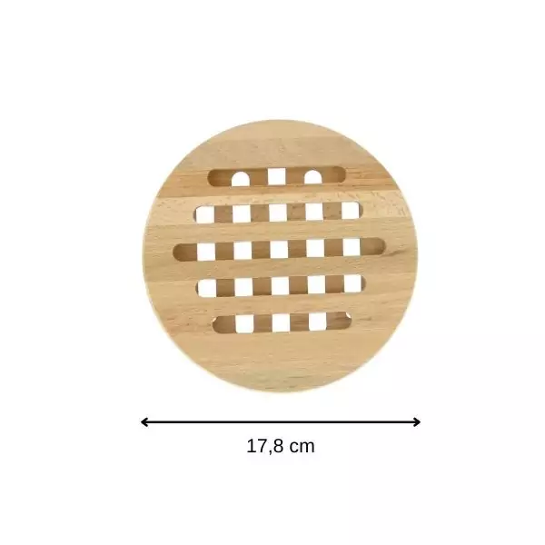 103211-Runder Pfannenuntersetzer aus Holz in der Form rund mit den Maßen Ø 17,8 cm - Maße