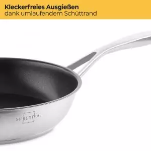 100532 - Induktionspfannen Set aus 2 Induktionspfannen Ø 24 & 28cm aus antihaftbeschichtetem Edelstahl - kleckerfreies Ausgießen