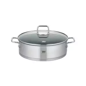 102802-Edelstahltopf 28 cm mit Glasdeckel und Anti-Haftbeschichtung