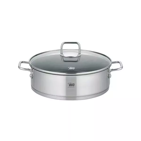 102802-Edelstahltopf 28 cm mit Glasdeckel und Anti-Haftbeschichtung