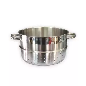 102811-Edelstahl Dampfentsafter groß mit 26 cm Durchmesser für bis zu 7 Liter Obst und max. 2,5 Liter Saft - Siebeinsatz