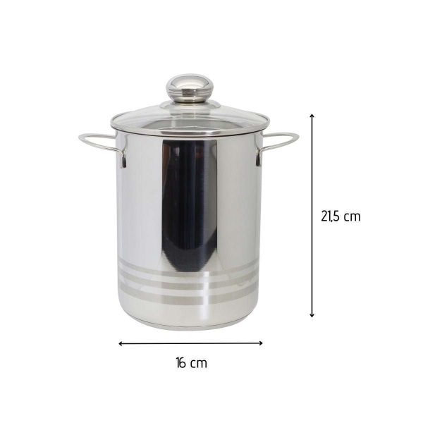 102809-Spargelkocher 16 cm für 4 Liter aus Edelstahl - Maße