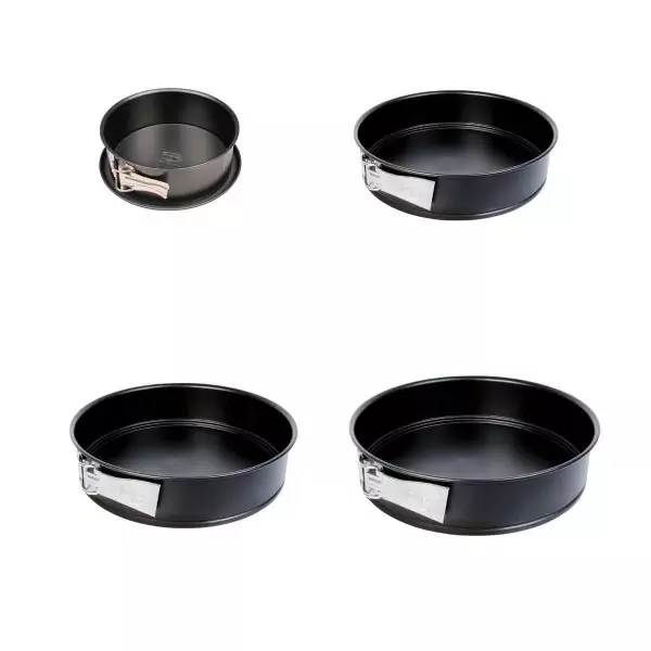 103002-Edelstahl Springformen Set bestehend aus 4 Stück Springformen 18, 24, 26 und 28 cm