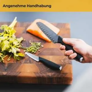 100531 - Keramik Küchenmesser Set bestehend aus einem Chef- & Schäl- & Santokumesser - angenehme Handhabung