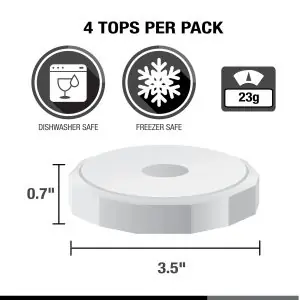 100605B - Deckel Set für Einmachgläser aus rostfreiem Kunststoff für wide-mouth Öffnungen - Maße