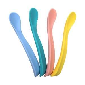 103303-Set gebogene Babylöffel aus Silikon mit 4 Stück