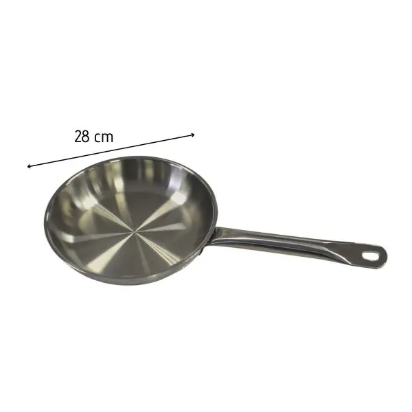 102808B-Edelstahlbratpfanne unbeschichtet und für alle Herdarten geeignet 28 cm - Maße
