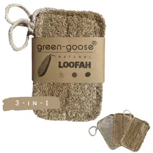 103306-Set Luffa-Küchenschwämme aus 2x asiatischer & 1x ägyptischer Luffa - mit Verpackung