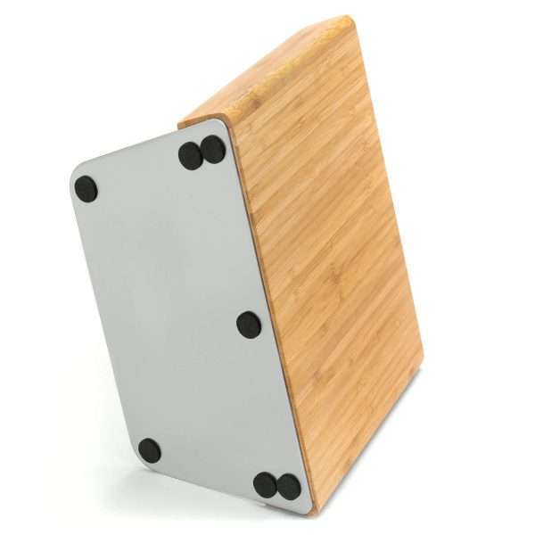 103701-Magnetischer Messerblock aus Bambus ohne Messer - Anti-Rutschboden