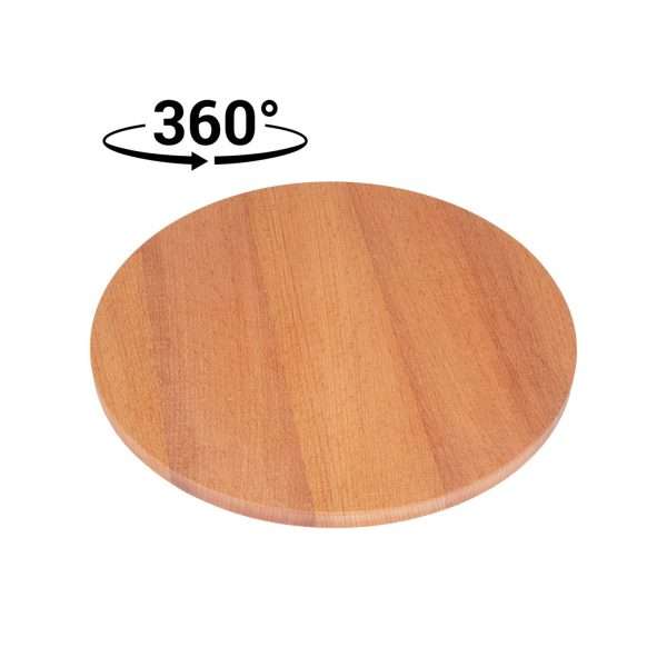 103601B-Drehbare Servierplatte aus Holz in runder Form und handgemacht aus nachhaltigem Holz in 30 cm