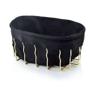 103421A-Stoff-Brotkorb aus lebensmittelechtem Stoff mit Metallrahmen in 22 cm