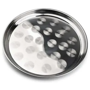 103419B-Rundes Serviertablett aus Edelstahl mit 34,5 cm Durchmesser
