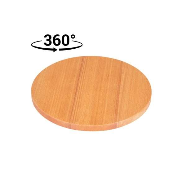 103601A-Drehbare Servierplatte aus Holz in runder Form und handgemacht aus nachhaltigem Holz in 20 cm