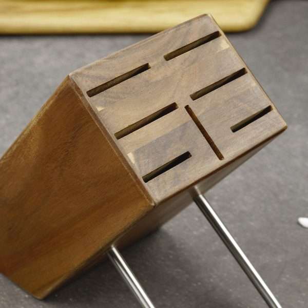 103114-Messerblock mit Tablet-Halter zum Organisieren und Aufbewahren der Küchenmesser aus FSC-Akazienholz - Oberseite