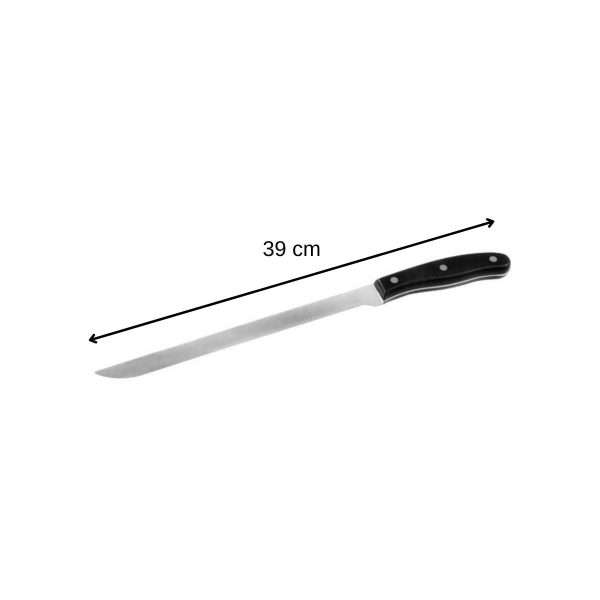 103107-Lachs- und Schinkenmesser 39 cm mit extrem dünner Klinge und genietetem Kunststoffgriff POM - Maße