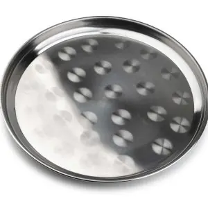 103419C-Rundes Serviertablett aus Edelstahl mit 39,5 cm Durchmesser