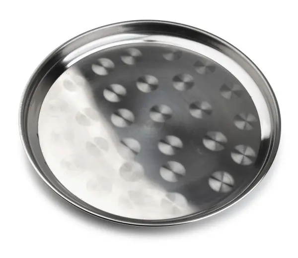 103419C-Rundes Serviertablett aus Edelstahl mit 39,5 cm Durchmesser
