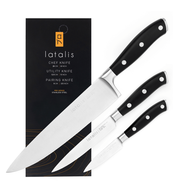 103703-Messerset 3-teilig aus Koch-, Gemüse- & Schälmesser - Messer mit Verpackung