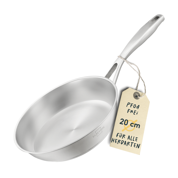 100535C-Unbeschichtete Edelstahlpfanne 20cm für alle Herdarten
