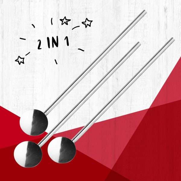 3er Set Trinklöffel Edelstahl - 2-in-1