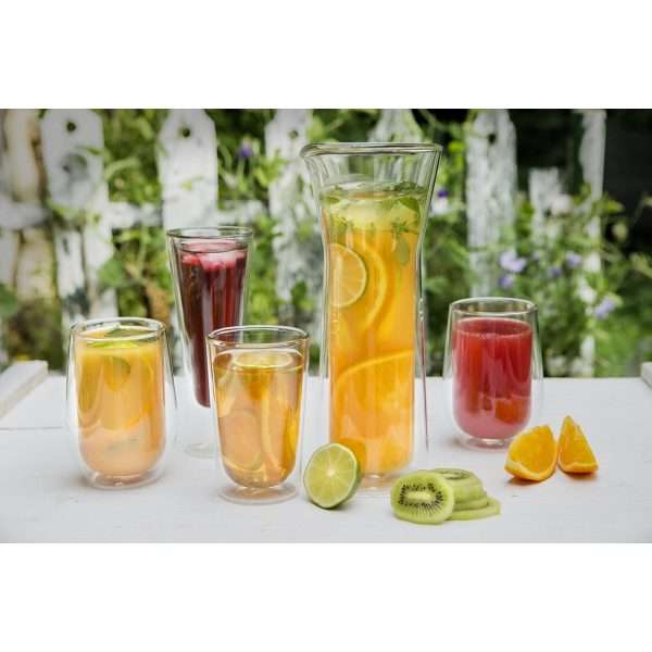 103515-Doppelwandige Glaskaraffe 800ml - mit Saft und Gläsern 2