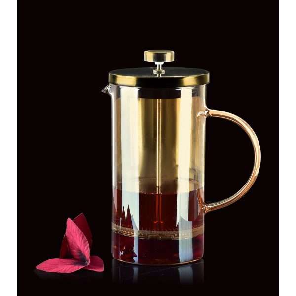 103435B-French Press 1000ml gold - mit Getränk 2