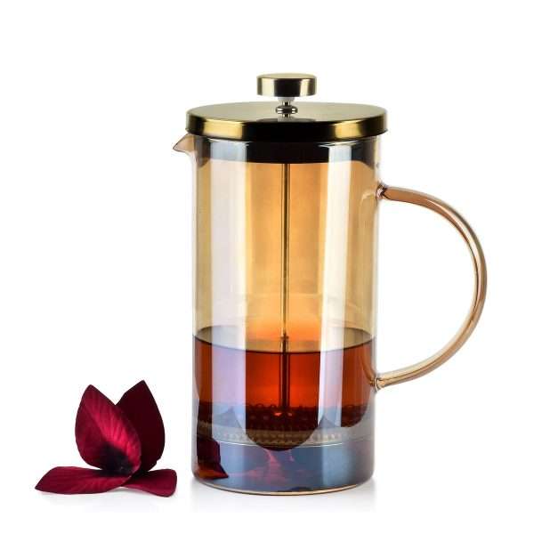 103435B-French Press 1000ml gold - mit Getränk