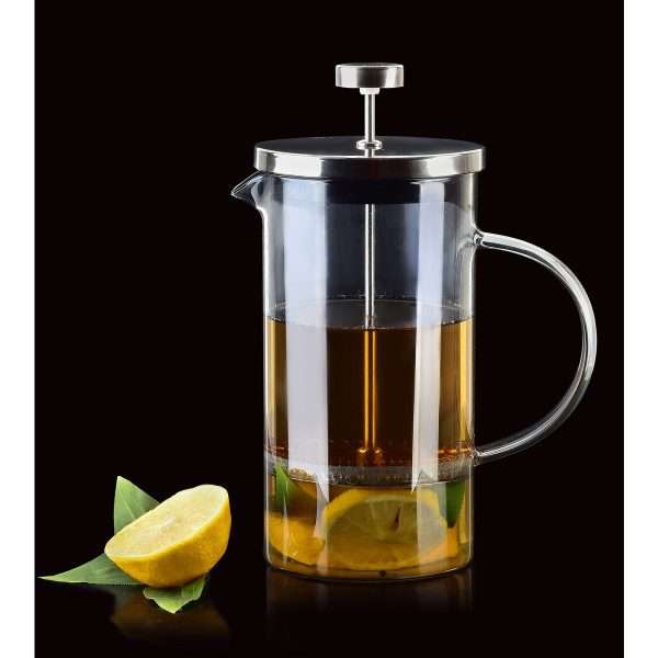 103435A-French Press 1000ml silber - mit Getränk