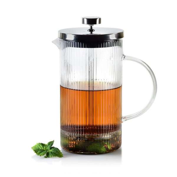 103436-French Press mit Streifen 1000ml - mit Getränk