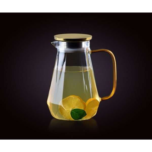 103433-Glaskrug mit Deckel 1400ml - mit Saft