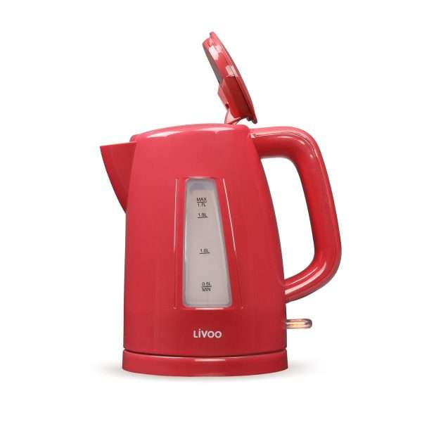 104008-Roter Wasserkocher 2200W - offen
