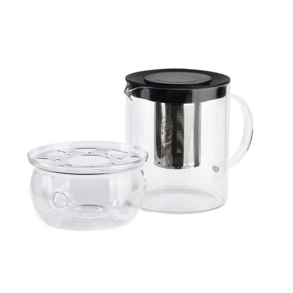 103431-Teekanne mit Stövchen aus Glas 1100ml - zerlegt