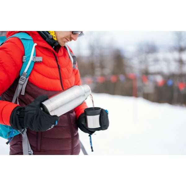 103515A-Thermoskanne mit 2 Bechern stahl matt - outdoor