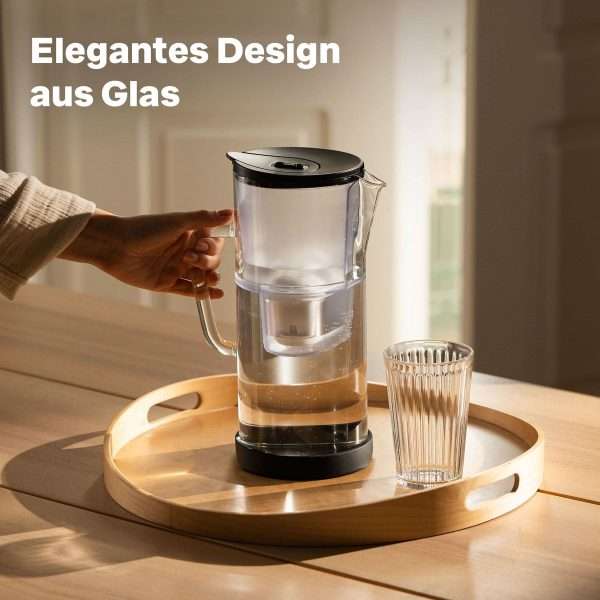 Wasserfilter Kanne 2700ml aus Glas - elegantes Design
