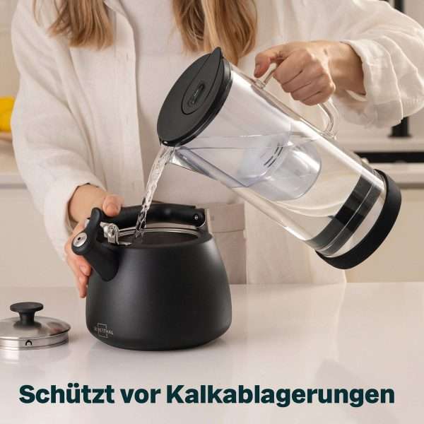 Wasserfilter Kanne 2700ml aus Glas - schützt vor Kalkablagerungen