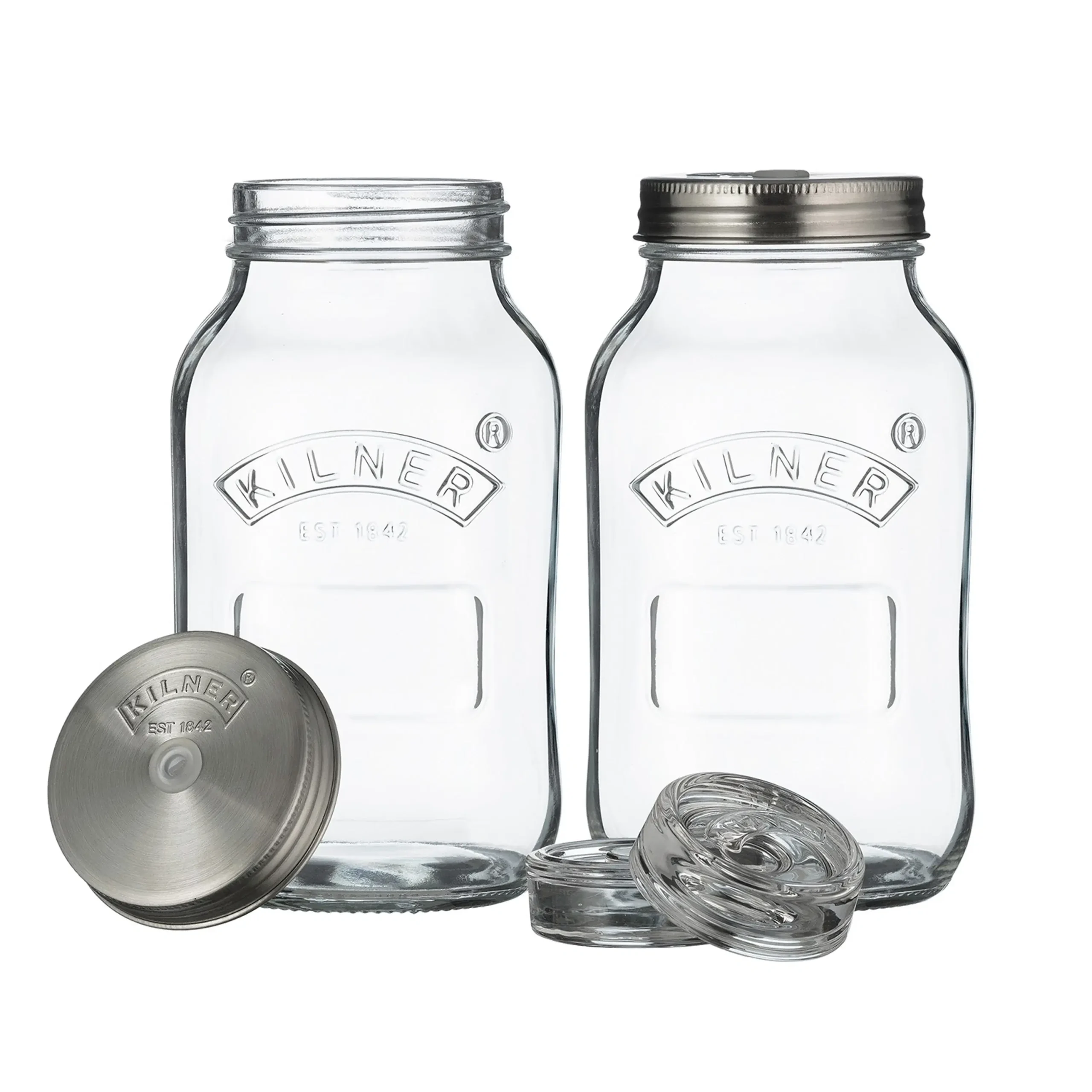 104501-Fermentier-Set 1L - 2x Gläser & Gewichte & Ventile